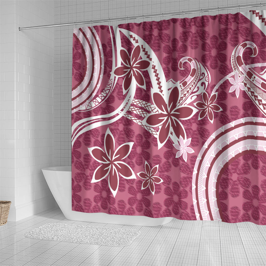 Hawaii Pupuala Plumeria Pink Shower Curtain Polynesian Pattern LT01 - Polynesian Pride