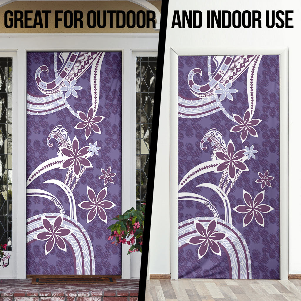 Hawaii Pupuala Plumeria Purple Door Cover Polynesian Pattern LT01 - Polynesian Pride