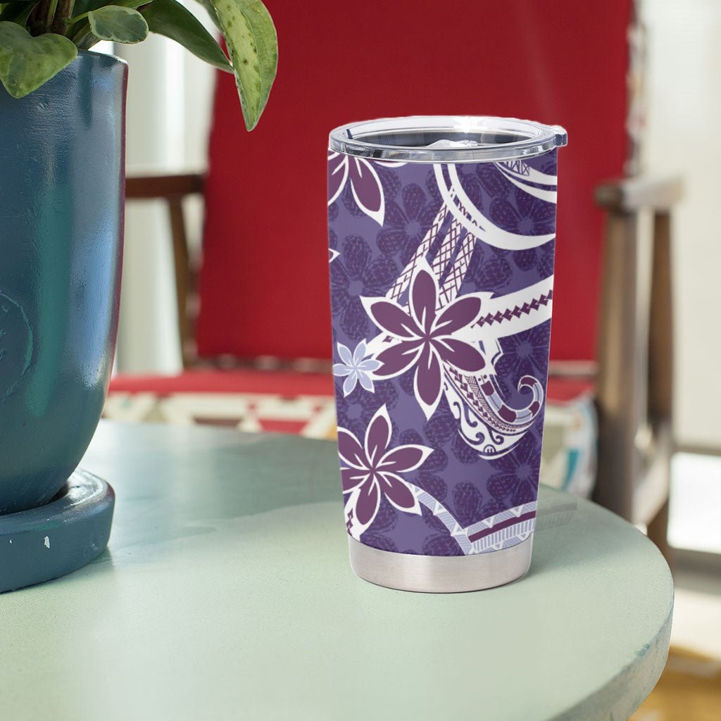Hawaii Pupuala Plumeria Purple Tumbler Cup Polynesian Pattern LT01 - Polynesian Pride