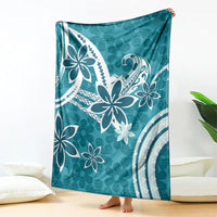 Hawaii Pupuala Plumeria Teal Blanket Polynesian Pattern LT01 - Polynesian Pride
