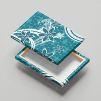 Hawaii Pupuala Plumeria Teal Canvas Wall Art Polynesian Pattern LT01 - Polynesian Pride