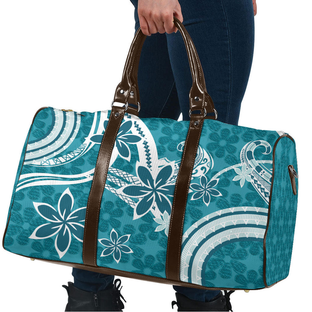 Hawaii Pupuala Plumeria Teal Travel Bag Polynesian Pattern LT01 - Polynesian Pride