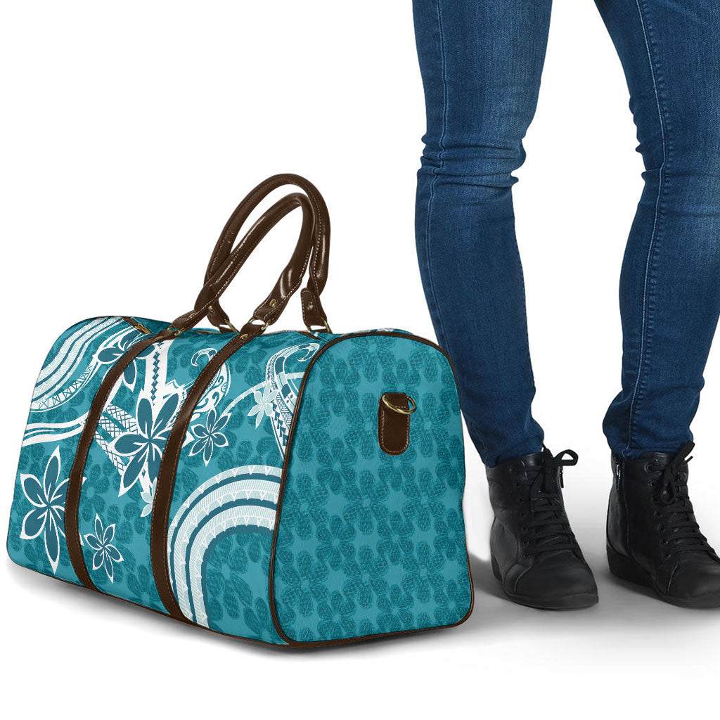 Hawaii Pupuala Plumeria Teal Travel Bag Polynesian Pattern LT01 - Polynesian Pride