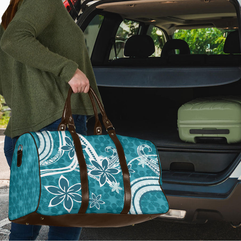 Hawaii Pupuala Plumeria Teal Travel Bag Polynesian Pattern LT01 - Polynesian Pride