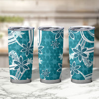 Hawaii Pupuala Plumeria Teal Tumbler Cup Polynesian Pattern LT01 - Polynesian Pride
