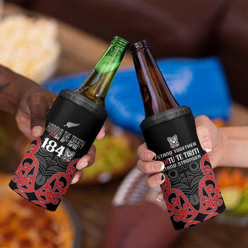 Toitu Te Tiriti 1840 Aotearoa 4 in 1 Can Cooler Tumbler Stand Together Stand Stronger LT01 - Polynesian Pride