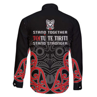 Toitu Te Tiriti 1840 Aotearoa Family Matching Off The Shoulder Long Sleeve Dress and Hawaiian Shirt Stand Together Stand Stronger LT01 - Polynesian Pride