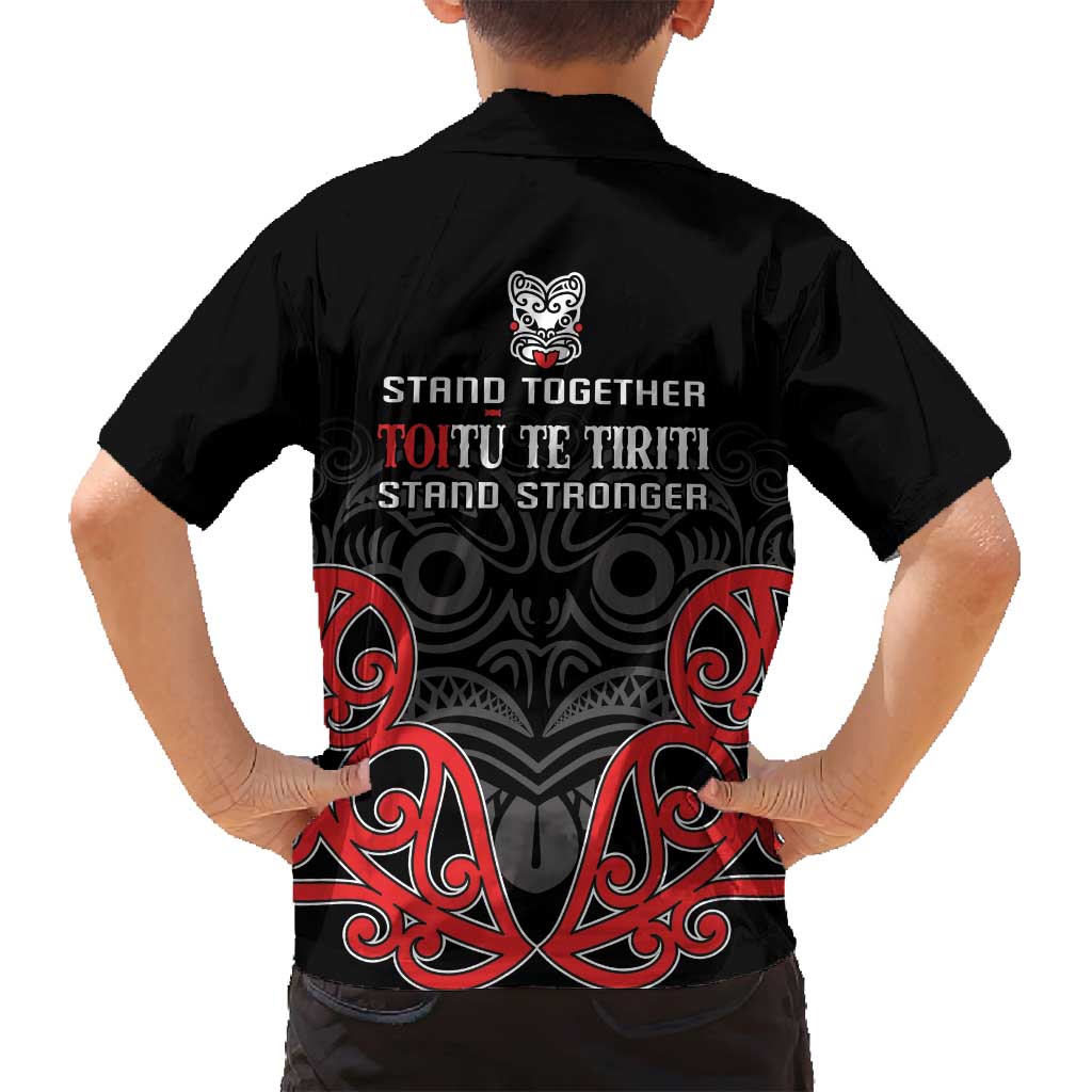 Toitu Te Tiriti 1840 Aotearoa Family Matching Off Shoulder Maxi Dress and Hawaiian Shirt Stand Together Stand Stronger LT01 - Polynesian Pride