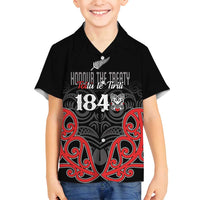 Toitu Te Tiriti 1840 Aotearoa Family Matching Puletasi and Hawaiian Shirt Stand Together Stand Stronger LT01 Son's Shirt Black - Polynesian Pride