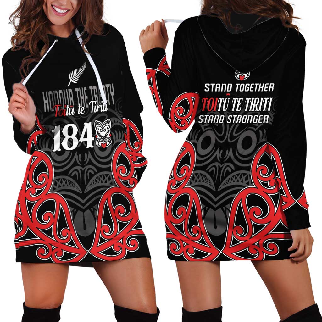 Toitu Te Tiriti 1840 Aotearoa Hoodie Dress Stand Together Stand Stronger LT01 - Polynesian Pride