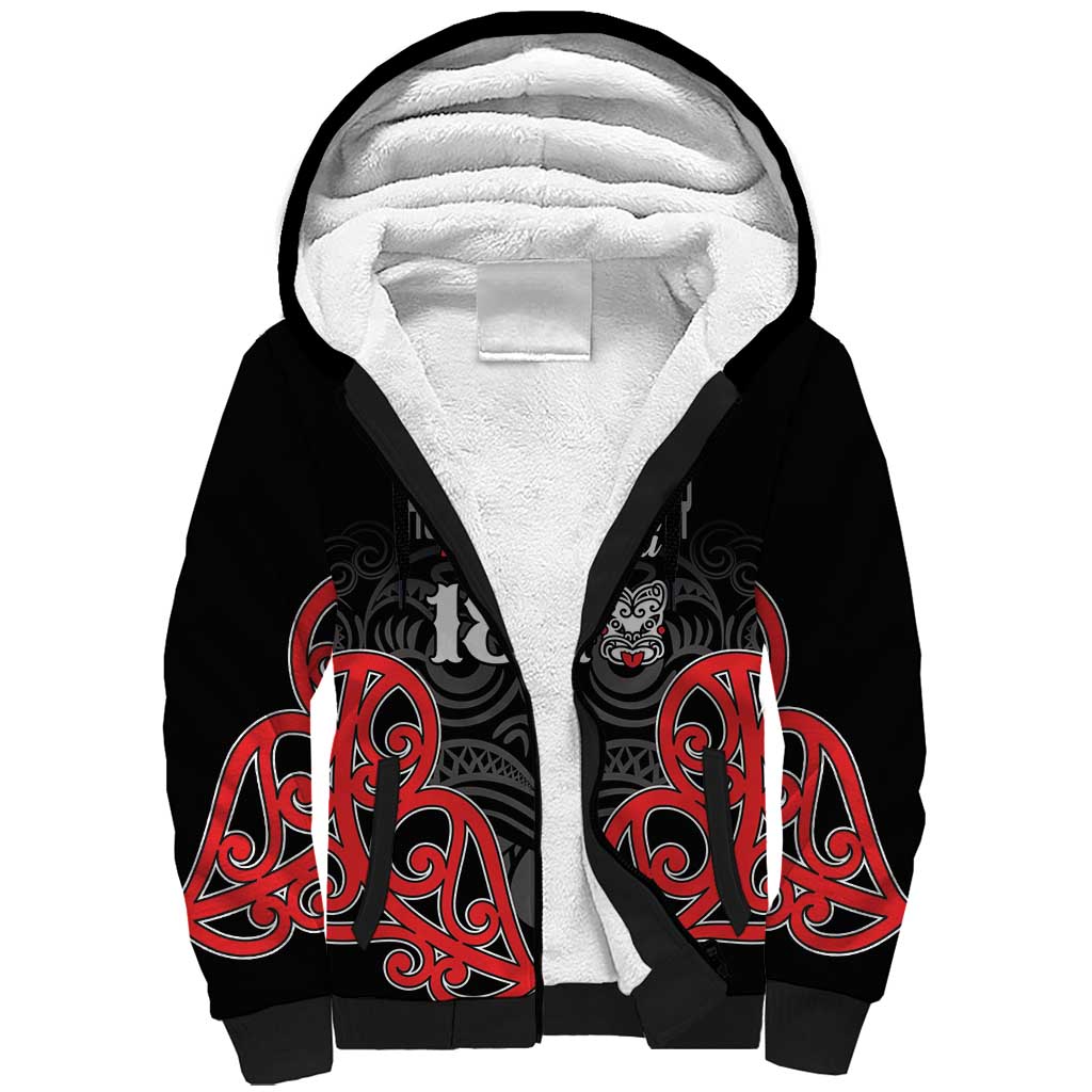 Toitu Te Tiriti 1840 Aotearoa Sherpa Hoodie Stand Together Stand Stronger LT01 Unisex Black - Polynesian Pride