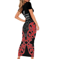Toitu Te Tiriti 1840 Aotearoa Short Sleeve Bodycon Dress Stand Together Stand Stronger LT01 - Polynesian Pride