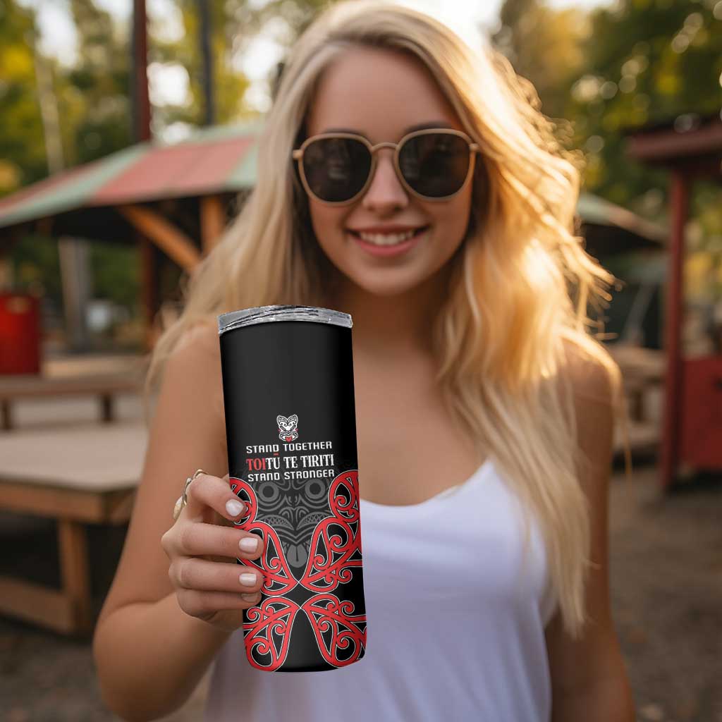 Toitu Te Tiriti 1840 Aotearoa Skinny Tumbler Stand Together Stand Stronger LT01 - Polynesian Pride