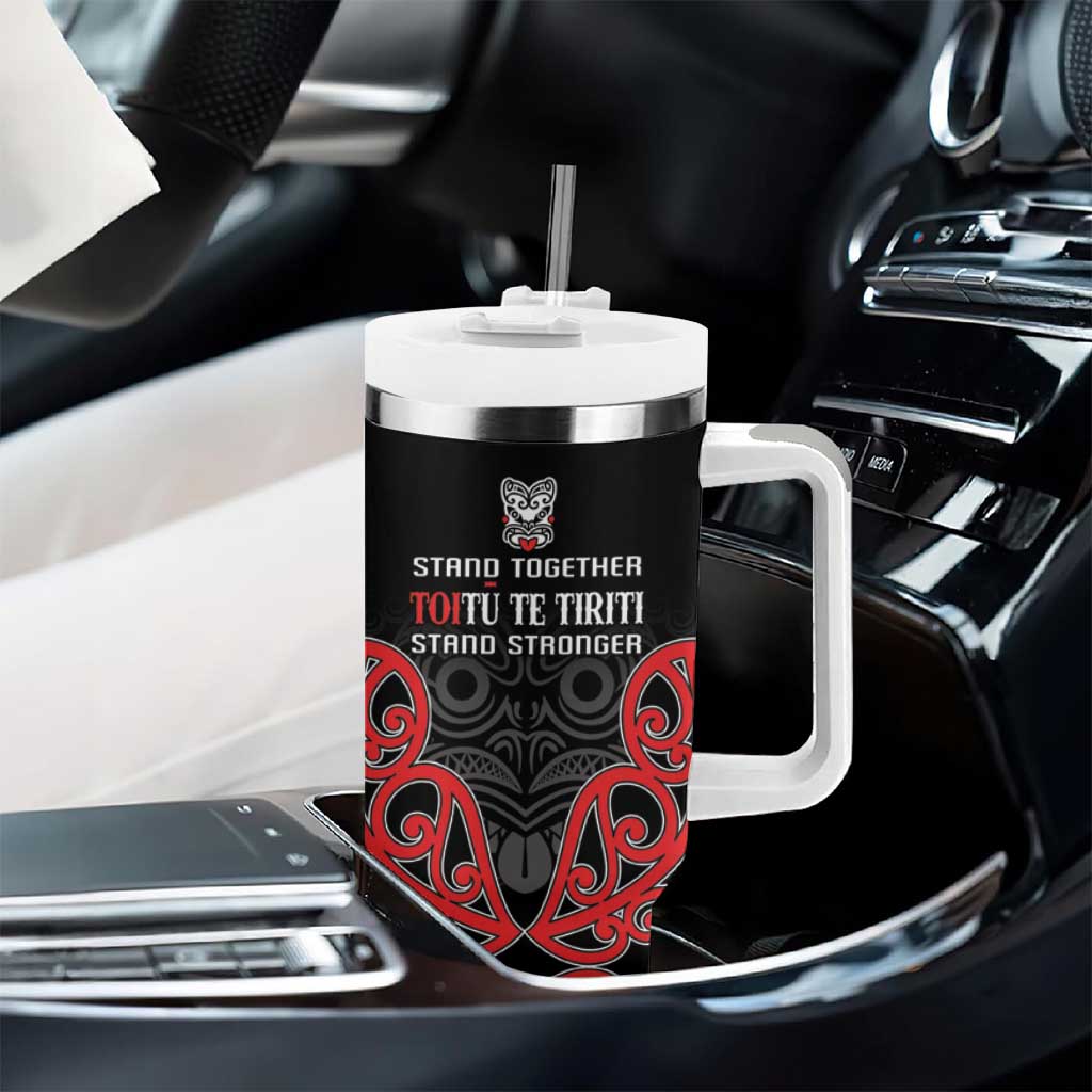 Toitu Te Tiriti 1840 Aotearoa Tumbler With Handle Stand Together Stand Stronger