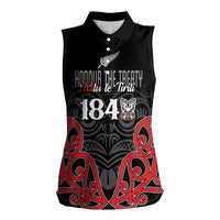 Toitu Te Tiriti 1840 Aotearoa Women Sleeveless Polo Shirt Stand Together Stand Stronger LT01 Female Black - Polynesian Pride