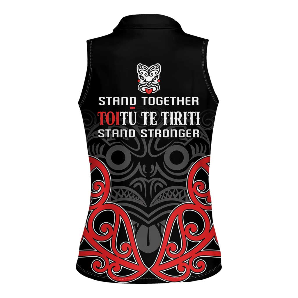 Toitu Te Tiriti 1840 Aotearoa Women Sleeveless Polo Shirt Stand Together Stand Stronger LT01 - Polynesian Pride