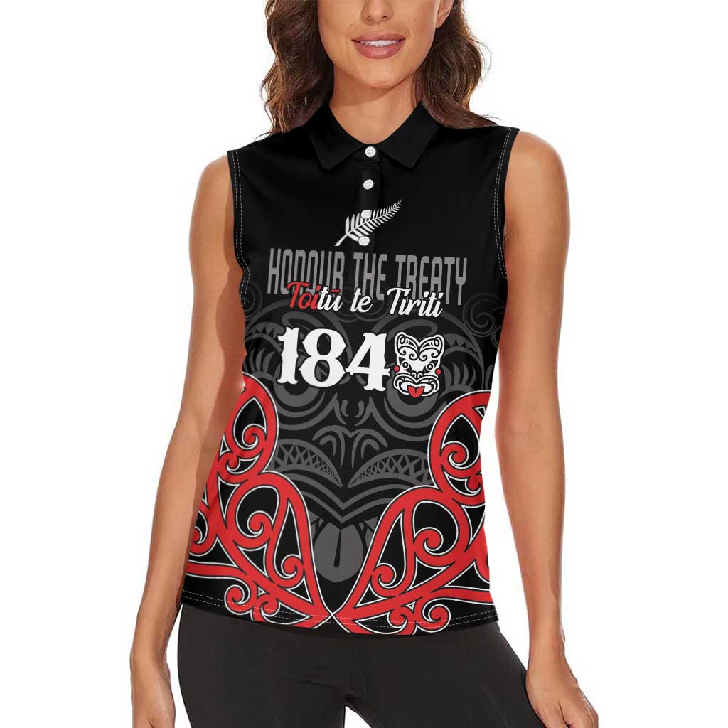 Toitu Te Tiriti 1840 Aotearoa Women Sleeveless Polo Shirt Stand Together Stand Stronger LT01 - Polynesian Pride