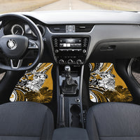 Polynesian Valentine Car Mats Couple Floral Unique Gold Version LT01 - Polynesian Pride