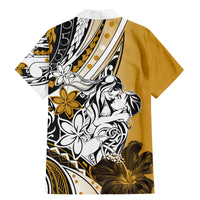 Polynesian Valentine Family Matching Mermaid Dress and Hawaiian Shirt Couple Floral Unique Gold Version LT01 - Polynesian Pride