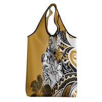 Polynesian Valentine Grocery Bag Couple Floral Unique Gold Version LT01 - Polynesian Pride