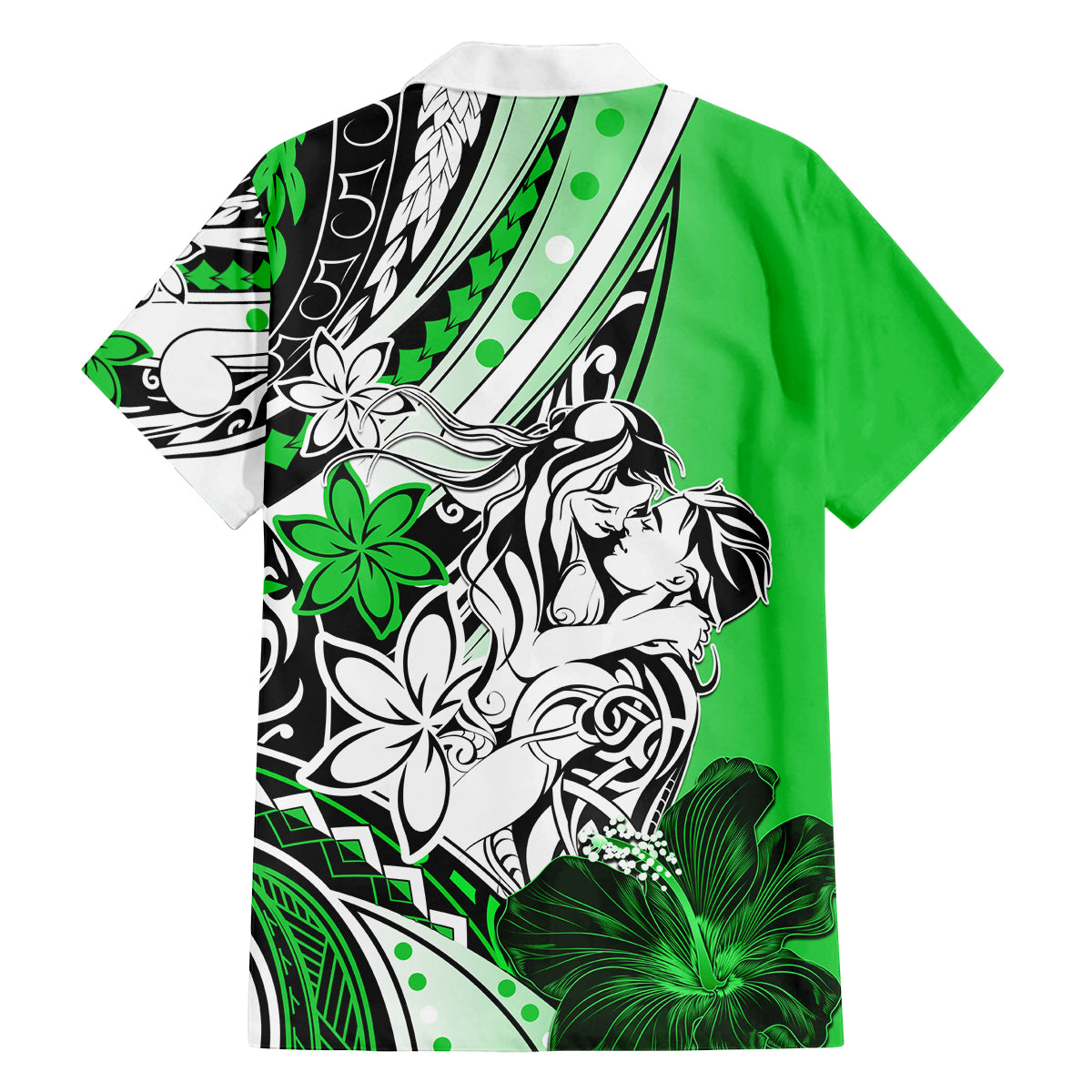Polynesian Valentine Family Matching Tank Maxi Dress and Hawaiian Shirt Couple Floral Unique Green Version LT01 - Polynesian Pride