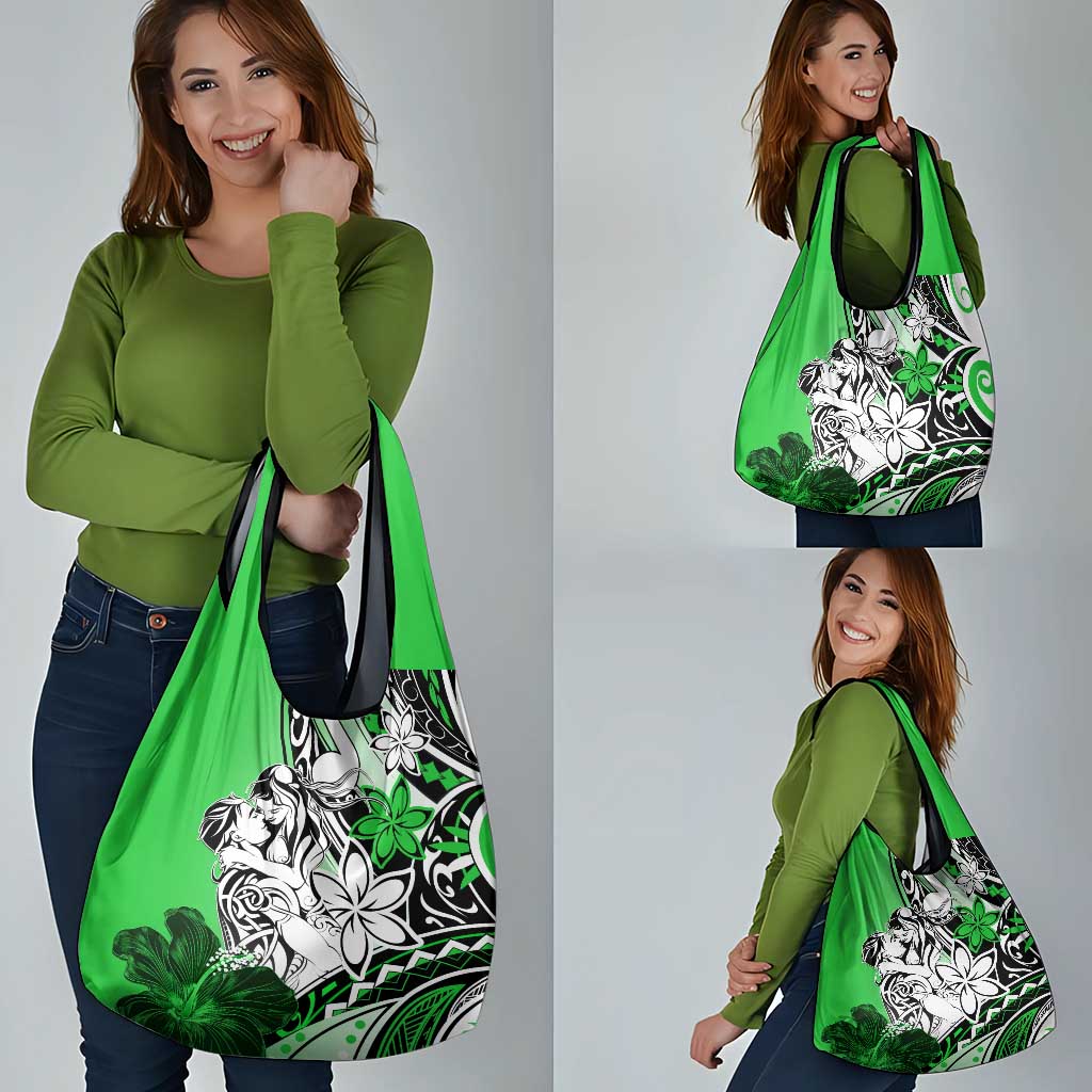 Polynesian Valentine Grocery Bag Couple Floral Unique Green Version LT01 - Polynesian Pride
