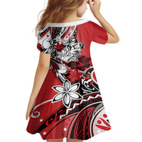 Polynesian Valentine Family Matching Off Shoulder Short Dress and Hawaiian Shirt Couple Floral Unique Red Version LT01 - Polynesian Pride