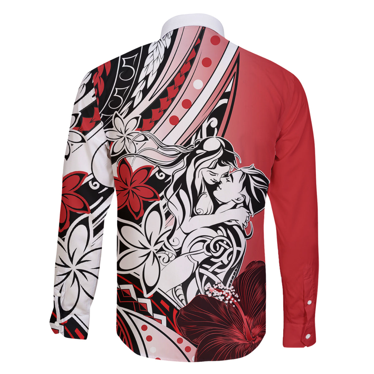 Polynesian Valentine Family Matching Summer Maxi Dress and Hawaiian Shirt Couple Floral Unique Red Version LT01 - Polynesian Pride