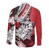 Polynesian Valentine Family Matching Summer Maxi Dress and Hawaiian Shirt Couple Floral Unique Red Version LT01 - Polynesian Pride