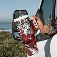 Polynesian Valentine Tumbler With Handle Couple Floral Unique Red Version LT01 - Polynesian Pride