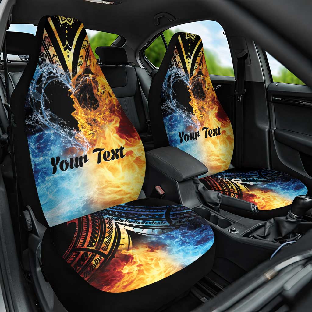 Personalised Polynesian Heart In Fire And Water Car Seat Cover Romantic Elements LT01 One Size Colorful - Polynesian Pride