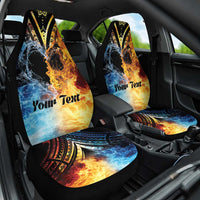 Personalised Polynesian Heart In Fire And Water Car Seat Cover Romantic Elements LT01 One Size Colorful - Polynesian Pride