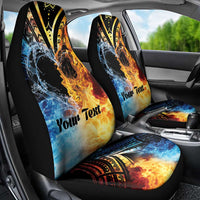 Personalised Polynesian Heart In Fire And Water Car Seat Cover Romantic Elements LT01 - Polynesian Pride