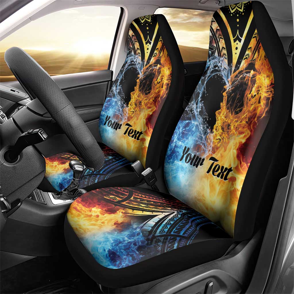 Personalised Polynesian Heart In Fire And Water Car Seat Cover Romantic Elements LT01 - Polynesian Pride