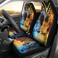 Personalised Polynesian Heart In Fire And Water Car Seat Cover Romantic Elements LT01 - Polynesian Pride