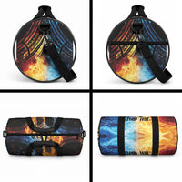 Personalised Polynesian Heart In Fire And Water Duffle Bag Romantic Elements LT01 - Polynesian Pride