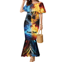 Personalised Polynesian Heart In Fire And Water Family Matching Mermaid Dress and Hawaiian Shirt Romantic Elements LT01 Mom's Dress Colorful - Polynesian Pride