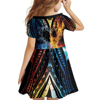 Personalised Polynesian Heart In Fire And Water Family Matching Off Shoulder Maxi Dress and Hawaiian Shirt Romantic Elements LT01 - Polynesian Pride