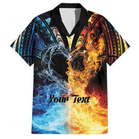 Personalised Polynesian Heart In Fire And Water Family Matching Off Shoulder Short Dress and Hawaiian Shirt Romantic Elements LT01 Dad's Shirt - Short Sleeve Colorful - Polynesian Pride