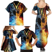 Personalised Polynesian Heart In Fire And Water Family Matching Summer Maxi Dress and Hawaiian Shirt Romantic Elements LT01 - Polynesian Pride