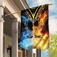 Personalised Polynesian Heart In Fire And Water Garden Flag Romantic Elements LT01 House Flag Colorful - Polynesian Pride
