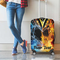 Personalised Polynesian Heart In Fire And Water Luggage Cover Romantic Elements LT01 - Polynesian Pride