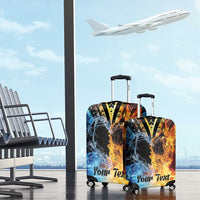 Personalised Polynesian Heart In Fire And Water Luggage Cover Romantic Elements LT01 - Polynesian Pride