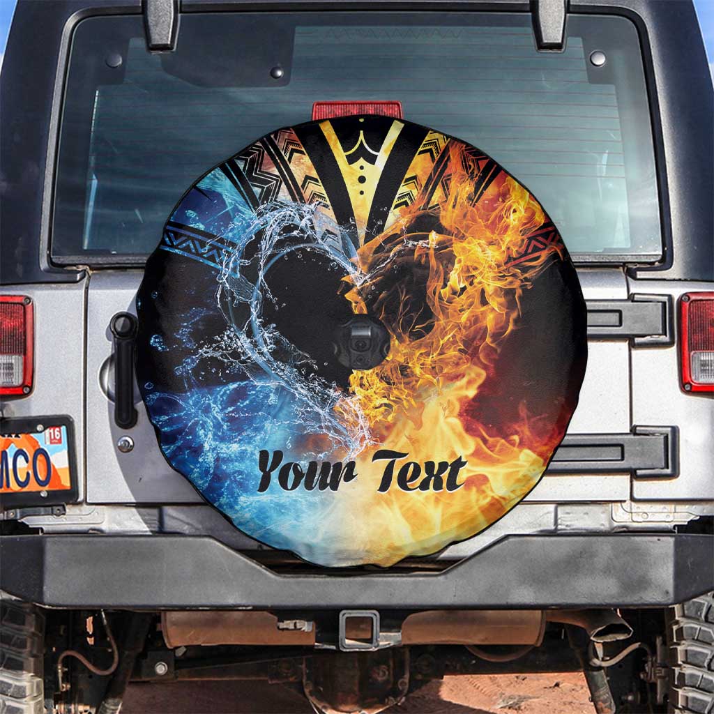 Personalised Polynesian Heart In Fire And Water Spare Tire Cover Romantic Elements LT01 Colorful - Polynesian Pride