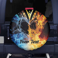 Personalised Polynesian Heart In Fire And Water Spare Tire Cover Romantic Elements LT01 - Polynesian Pride