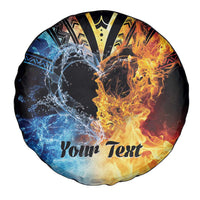 Personalised Polynesian Heart In Fire And Water Spare Tire Cover Romantic Elements LT01 - Polynesian Pride