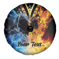 Personalised Polynesian Heart In Fire And Water Spare Tire Cover Romantic Elements LT01 - Polynesian Pride