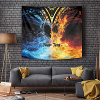Personalised Polynesian Heart In Fire And Water Tapestry Romantic Elements LT01 Colorful - Polynesian Pride