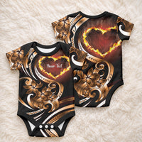 Personalised Polynesian Fiery Heart Baby Onesie Passionate Love LT01 - Polynesian Pride