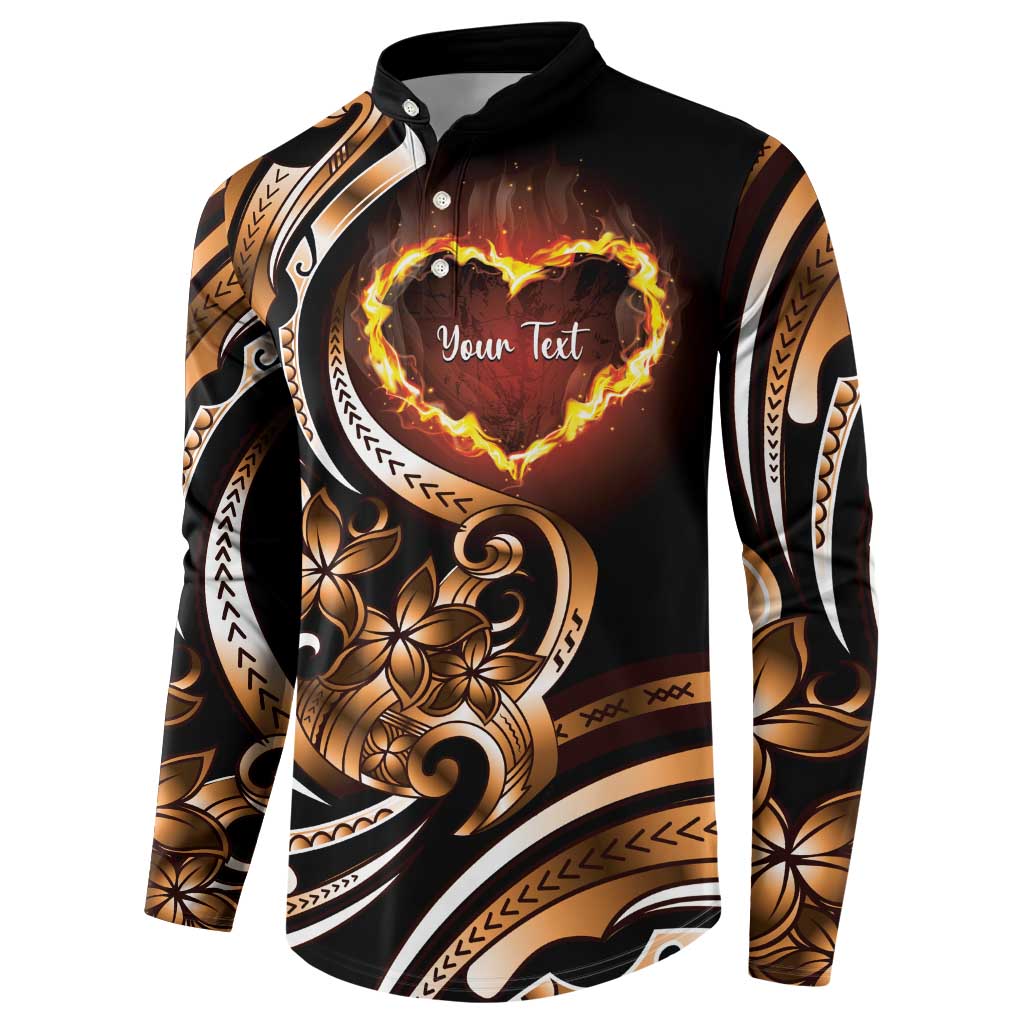 Personalised Polynesian Fiery Heart Button Sweatshirt Passionate Love